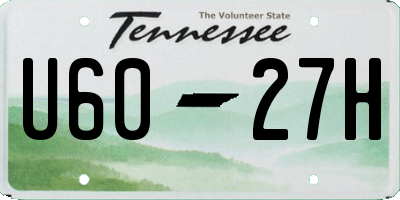 TN license plate U6027H