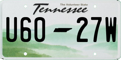TN license plate U6027W