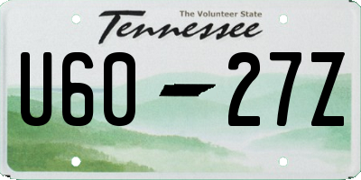 TN license plate U6027Z