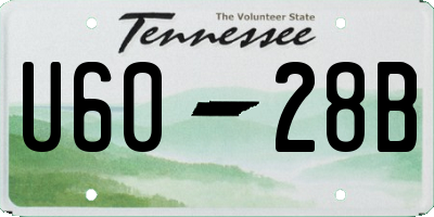 TN license plate U6028B