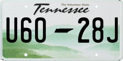 TN license plate U6028J