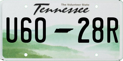 TN license plate U6028R