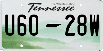 TN license plate U6028W