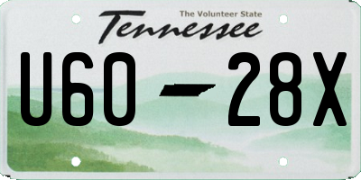 TN license plate U6028X