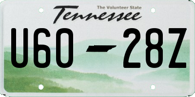 TN license plate U6028Z