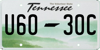 TN license plate U6030C