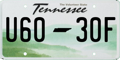 TN license plate U6030F