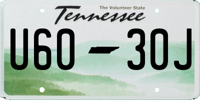 TN license plate U6030J