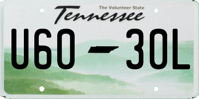 TN license plate U6030L