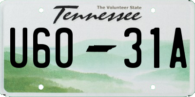 TN license plate U6031A