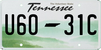 TN license plate U6031C