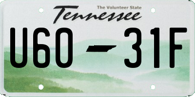 TN license plate U6031F