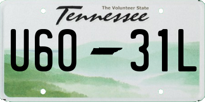 TN license plate U6031L