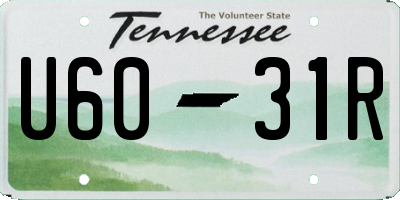 TN license plate U6031R