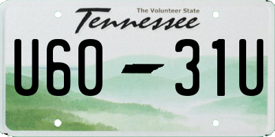TN license plate U6031U