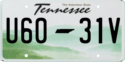 TN license plate U6031V