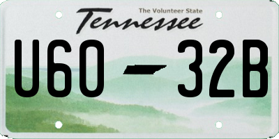 TN license plate U6032B