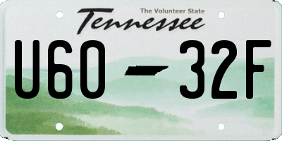 TN license plate U6032F