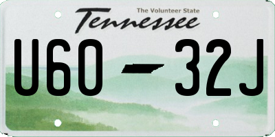 TN license plate U6032J