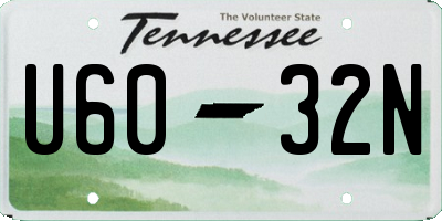 TN license plate U6032N