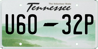 TN license plate U6032P