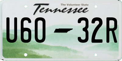 TN license plate U6032R