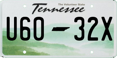 TN license plate U6032X
