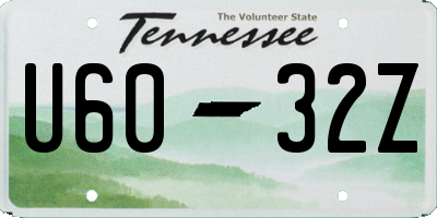 TN license plate U6032Z