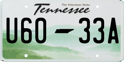 TN license plate U6033A