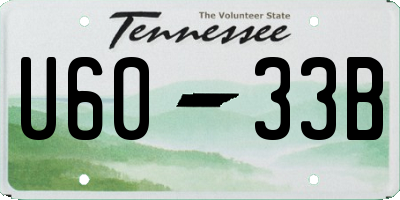TN license plate U6033B