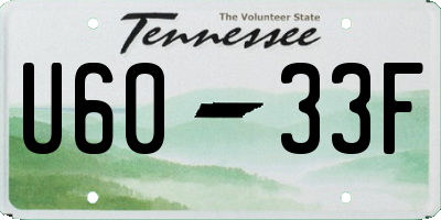 TN license plate U6033F