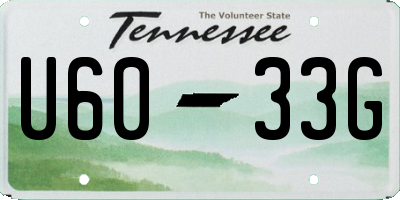 TN license plate U6033G