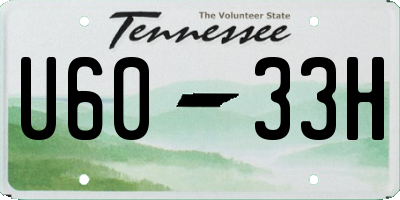 TN license plate U6033H