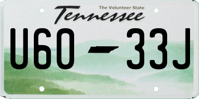 TN license plate U6033J
