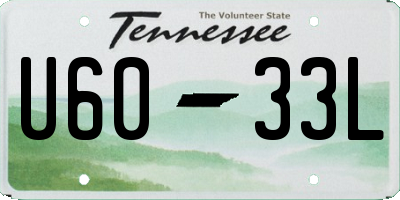 TN license plate U6033L