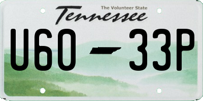 TN license plate U6033P