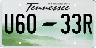 TN license plate U6033R