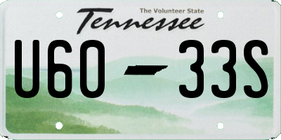 TN license plate U6033S