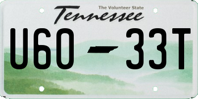 TN license plate U6033T