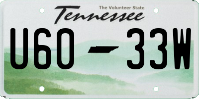 TN license plate U6033W