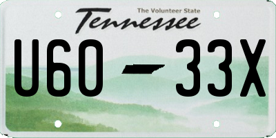 TN license plate U6033X