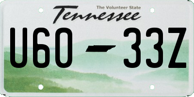 TN license plate U6033Z