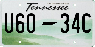 TN license plate U6034C