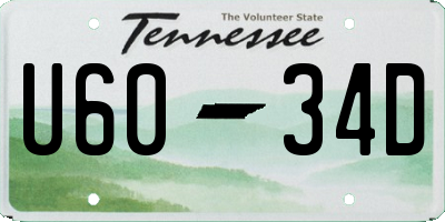 TN license plate U6034D