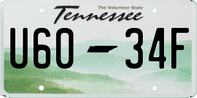 TN license plate U6034F