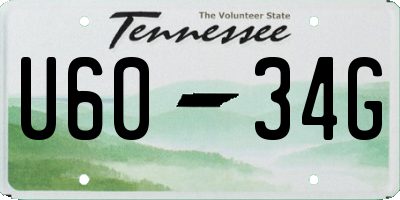 TN license plate U6034G