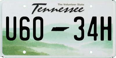 TN license plate U6034H