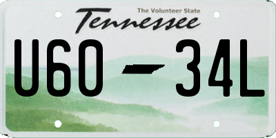 TN license plate U6034L