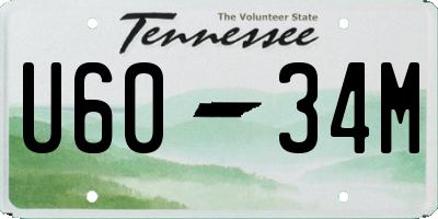 TN license plate U6034M