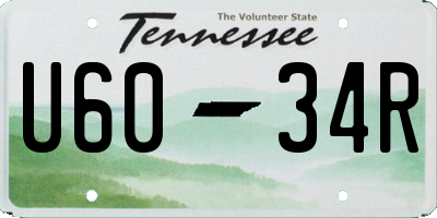 TN license plate U6034R